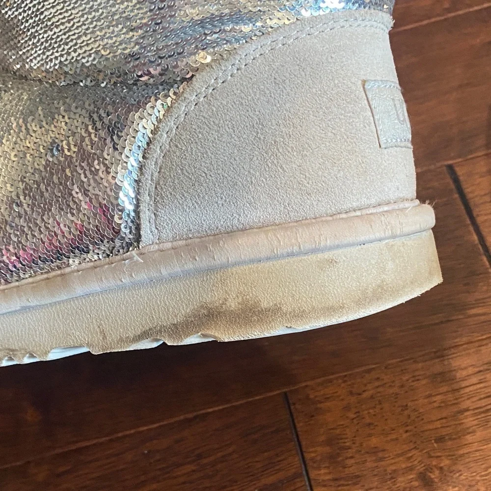 UGG Kids Shimmering Silver Boots
